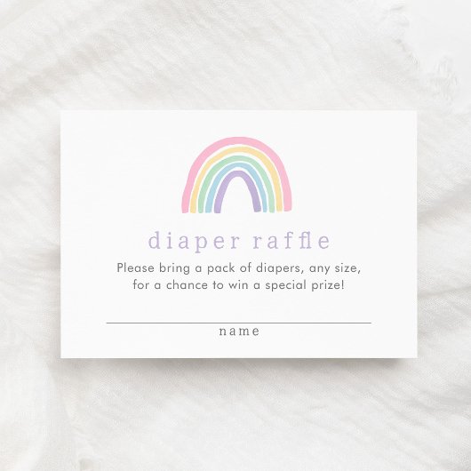 Pastelroze Boho Rainbow Diaper Raffle Ticket Informatiekaartje