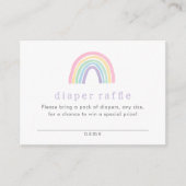 Pastelroze Boho Rainbow Diaper Raffle Ticket Informatiekaartje (Voorkant)