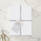 Pastelroze Boho Regenboog Baby Shower Cadeaulabel (Met Touw)