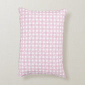 Pastelroze cheques accent kussen (Achterkant (Verticaal))