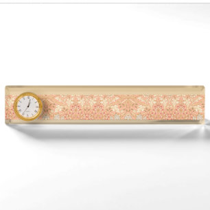 Pastelroze decoratieve bloemen  naambordje