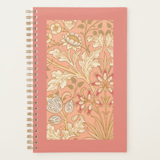 Pastelroze decoratieve bloemen planner (Voorkant)