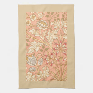 Pastelroze decoratieve bloemen theedoek