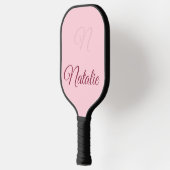 Pastelroze effen kleur met monogram pickleball paddle (Links)
