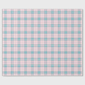 Pastelroze en aquablauwe Plaid Cadeaupapier (Vlak)