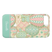 Pastelroze en blauwe luchtballonnen met naam Case-Mate iPhone case (Achterkant (Horizontaal))