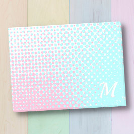 Pastelroze en blauwe tweetonige gradiëntmonogram post-it® notes