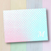 Pastelroze en blauwe tweetonige gradiëntmonogram post-it® notes