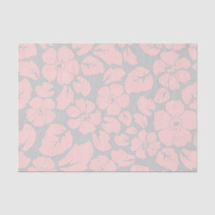 Pastelroze en grijze bloemen tissuepapier