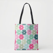 Pastelroze en groene Pickleball-Canvas tas (Voorkant)