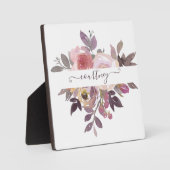 Pastelroze en paarse bloemstuk gepersonaliseerd fotoplaat (Voorkant)