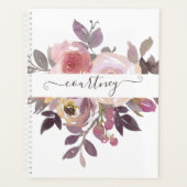 Pastelroze en paarse bloemstuk gepersonaliseerd planner (Voorkant)