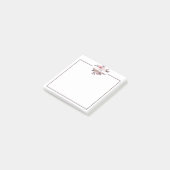 Pastelroze en paarse bloemstukken met naam post-it® notes (Schuin)