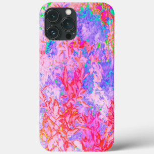Pastelroze en rood met blauwe hortensia-landschap Case-Mate iPhone case