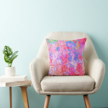 Pastelroze en rood met blauwe hortensia-landschap