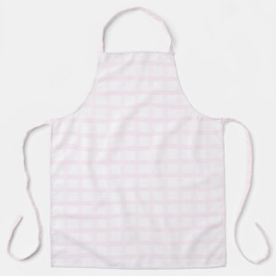 Pastelroze en roze kwartsroze geruite patroon schort