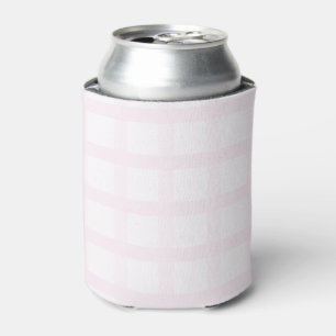 Pastelroze en roze kwartsroze gingham-patroon blikjeskoeler