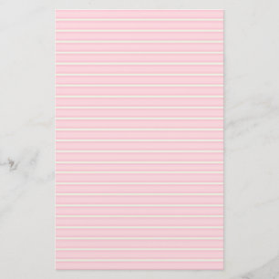 Pastelroze en wit gestreept briefpapier