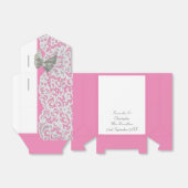 Pastelroze en witte dampvlek bruiloft bedankdoosjes (Uitgevouwen)