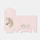 Pastelroze en witte paarden trouwdag bedankdoosjes (Uitgevouwen)