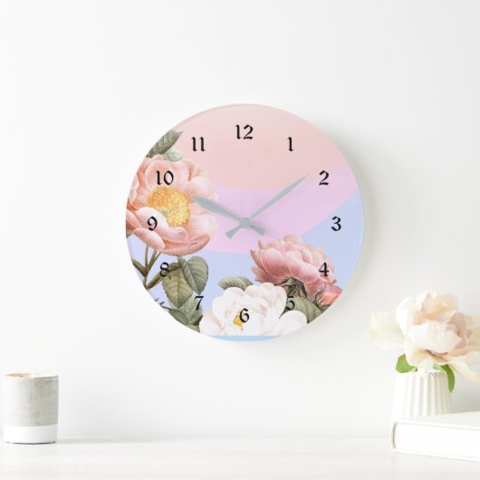  pastelroze en witte rozen grote klok (Huis)