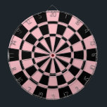 Pastelroze en zwart dartbord<br><div class="desc">Pastelroze en zwarte dartboard</div>