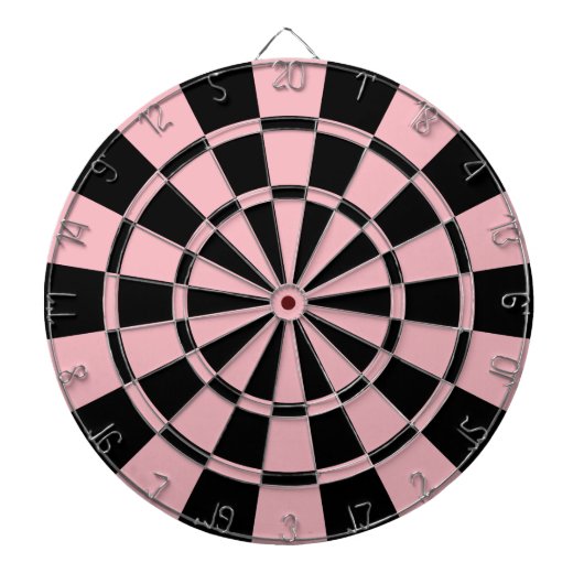 Pastelroze en zwart dartbord (Voorkant)