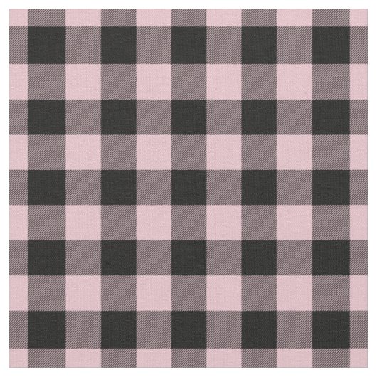 Pastelroze en zwart geruit gingham stof (Close Up)