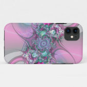 pastelroze fractale kunst iPhone hoesje (Achterkant (horizontaal))