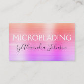 Pastelroze geborsteld metalen microblading visitekaartje (Voorkant)