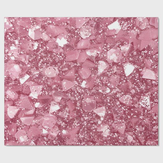 pastelroze glitter cadeaupapier (Vlak)