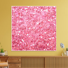 pastelroze glitter canvas afdruk