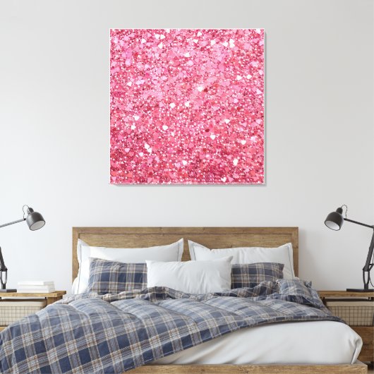 pastelroze glitter canvas afdruk (Insitu (Slaapkamer))