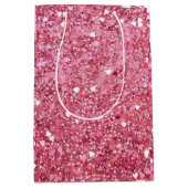pastelroze glitter medium cadeauzakje (Voorkant)