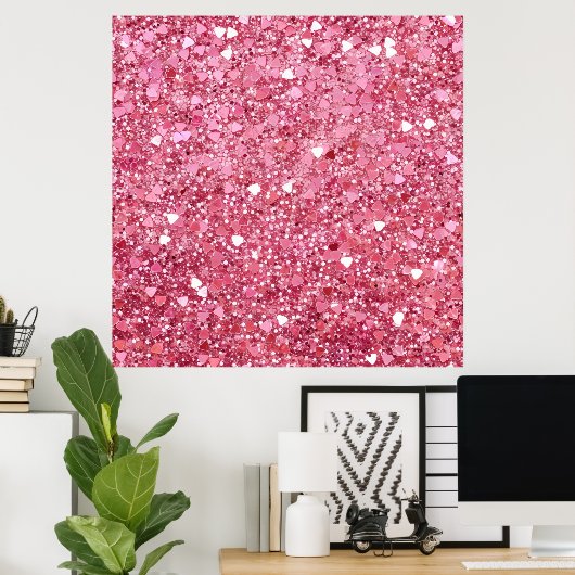pastelroze glitter poster (Thuiskantoor)