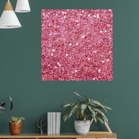 pastelroze glitter poster (Woonkamer 1)