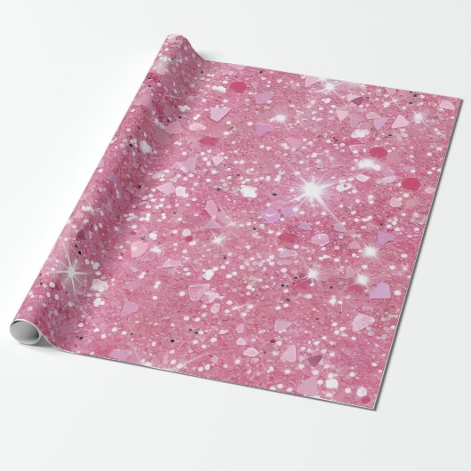 pastelroze glitterpapier cadeaupapier (Uitgerold)