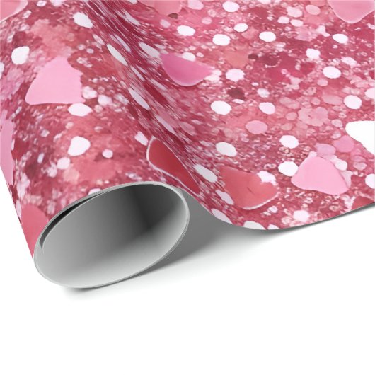pastelroze glitterpapier cadeaupapier (Rol Hoek)