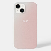 Pastelroze gradiënt gepersonaliseerd Initiaal mono Case-Mate iPhone Case (Achterkant)