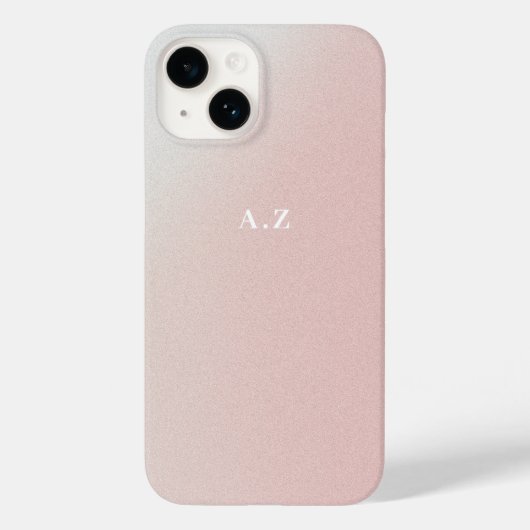 Pastelroze gradiënt gepersonaliseerd Initiaal mono Case-Mate iPhone Case (Achterkant)