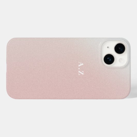 Pastelroze gradiënt gepersonaliseerd Initiaal mono Case-Mate iPhone Case (Achterkant (horizontaal))