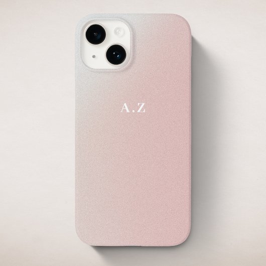 Pastelroze gradiënt gepersonaliseerd Initiaal mono Case-Mate iPhone Case