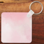 Pastelroze grillige eenhoorn sleutelhanger (Achterkant)