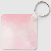 Pastelroze grillige eenhoorn sleutelhanger (Achterkant)