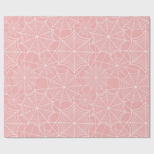 pastelroze halloween spinrag cadeaupapier (Vlak)