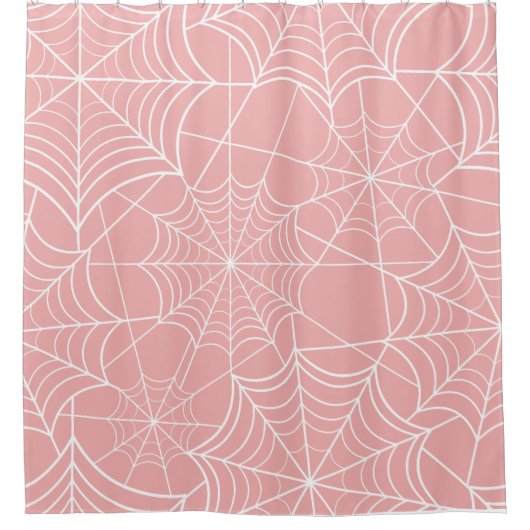pastelroze halloween spinrag douchegordijn (Voorkant)