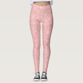 pastelroze halloween spinrag leggings
