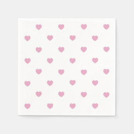 Pastelroze harten, papieren servetten voor Valenti