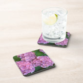 Pastelroze Hortensia hydrangea bloemen Bier Onderzetter (Rechterzijde)