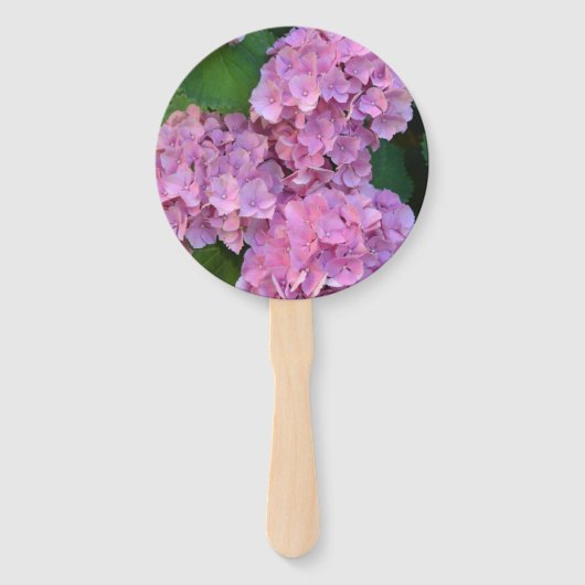 Pastelroze Hortensia hydrangea bloemen Handwaaier (Achterkant)